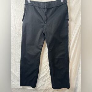 Chaiken Black Cropped Dress Pants Frayed Trim Minimalist Size 4